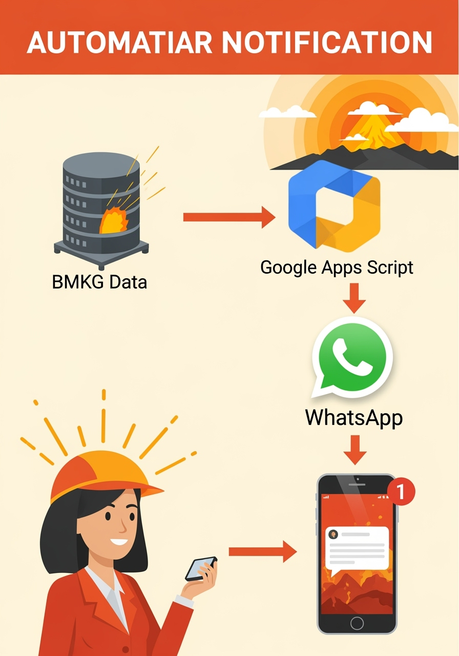 Peringatan Gempa WhatsApp: Otomatis dengan Google Apps Script & BMKG
