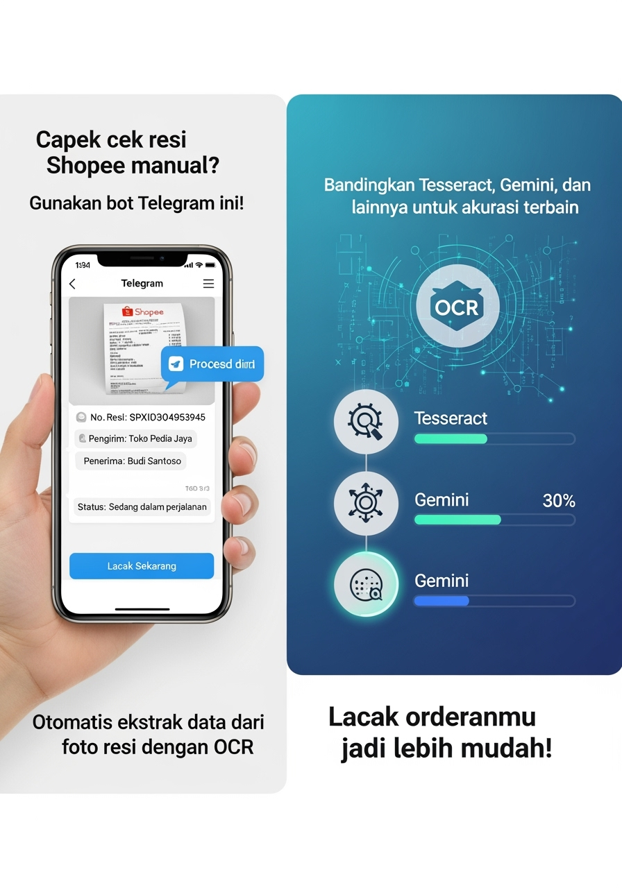 Bot Telegram Pelacak Order Shopee: Otomatis dengan OCR (Tesseract & Gemini)