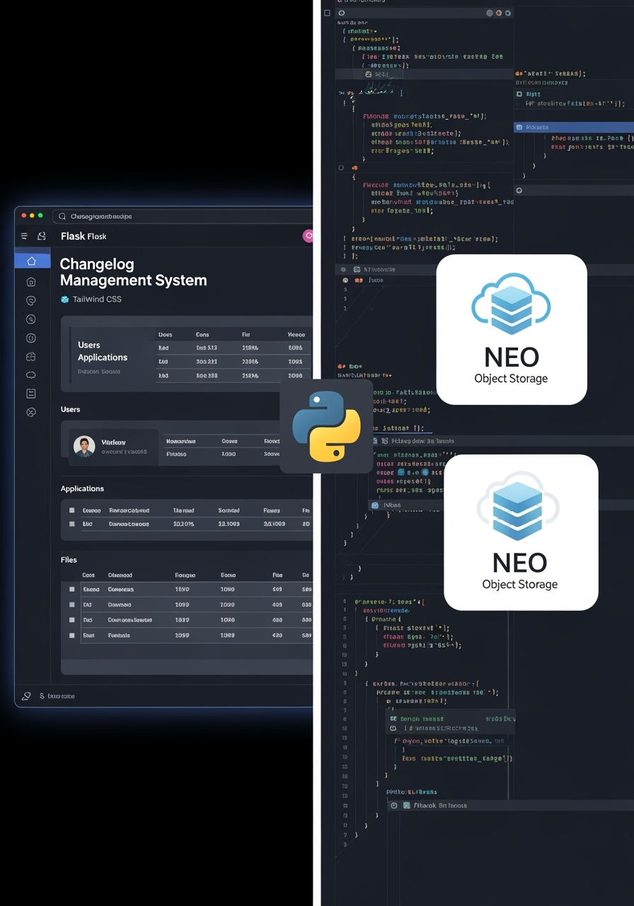 Sistem Manajemen Changelog Otomatis: Flask, Tailwind, NEO