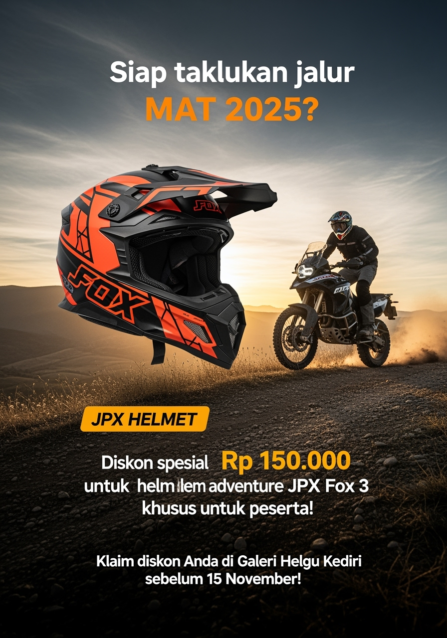 Promo Helm JPX Fox 3 untuk Peserta Malang Adventure Trail 2025