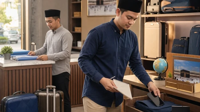 Staff travel menutup pekerjaan dengan menyimpan ponsel sebelum waktu libur