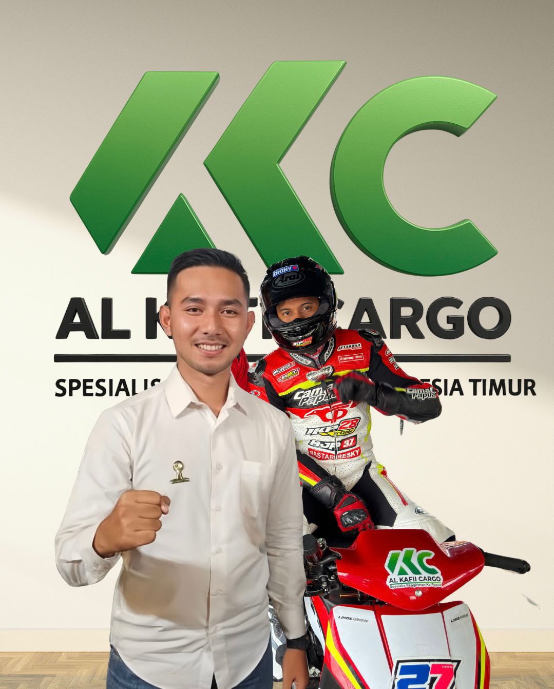 Al Kafii Cargo Dukung Pembalap Dian HP Dalam Ajang Jayapura Road Race Championship