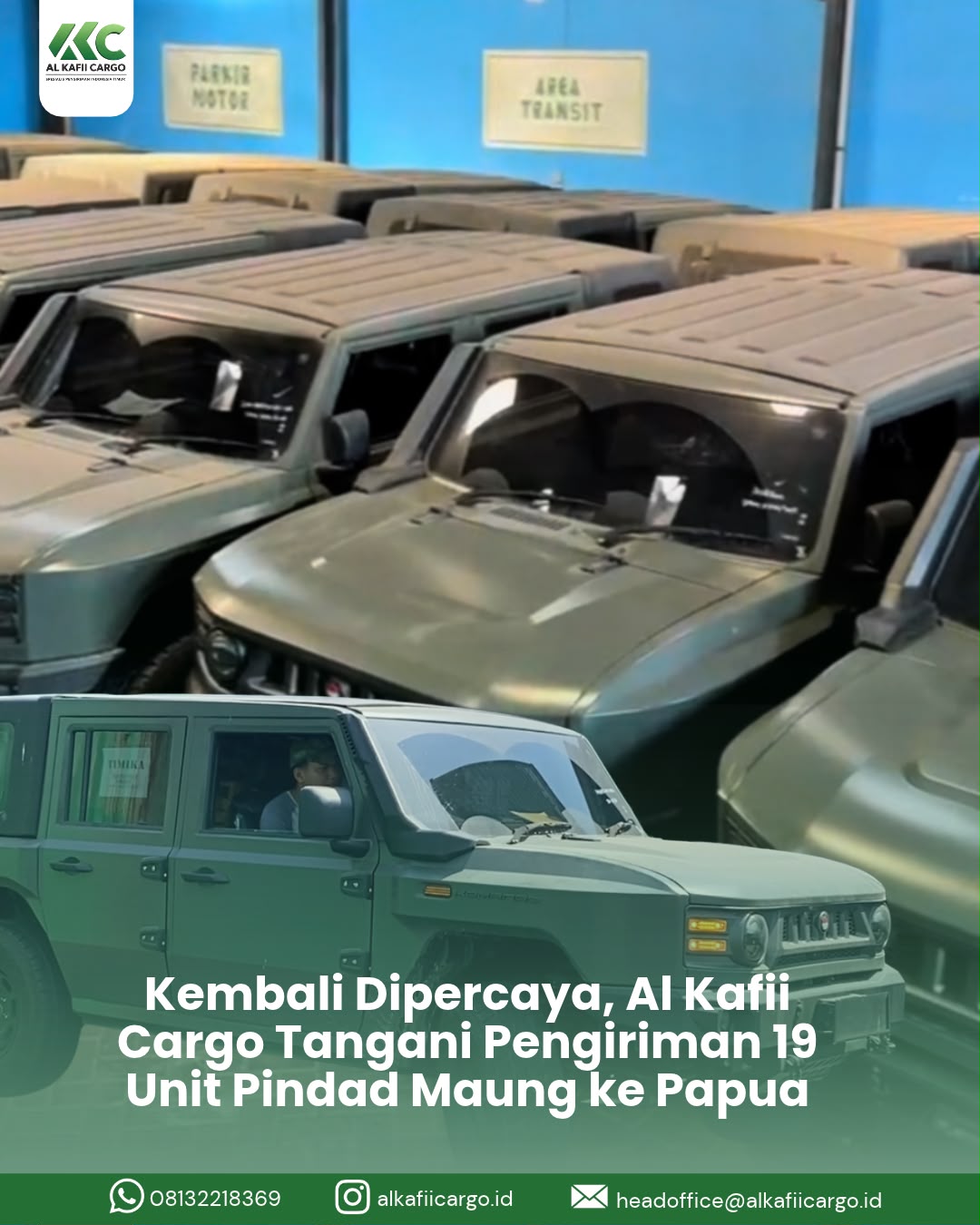 Kembali Dipercaya, Al Kafii Cargo Tangani Pengiriman 19 Unit Pindad Maung ke Papua
