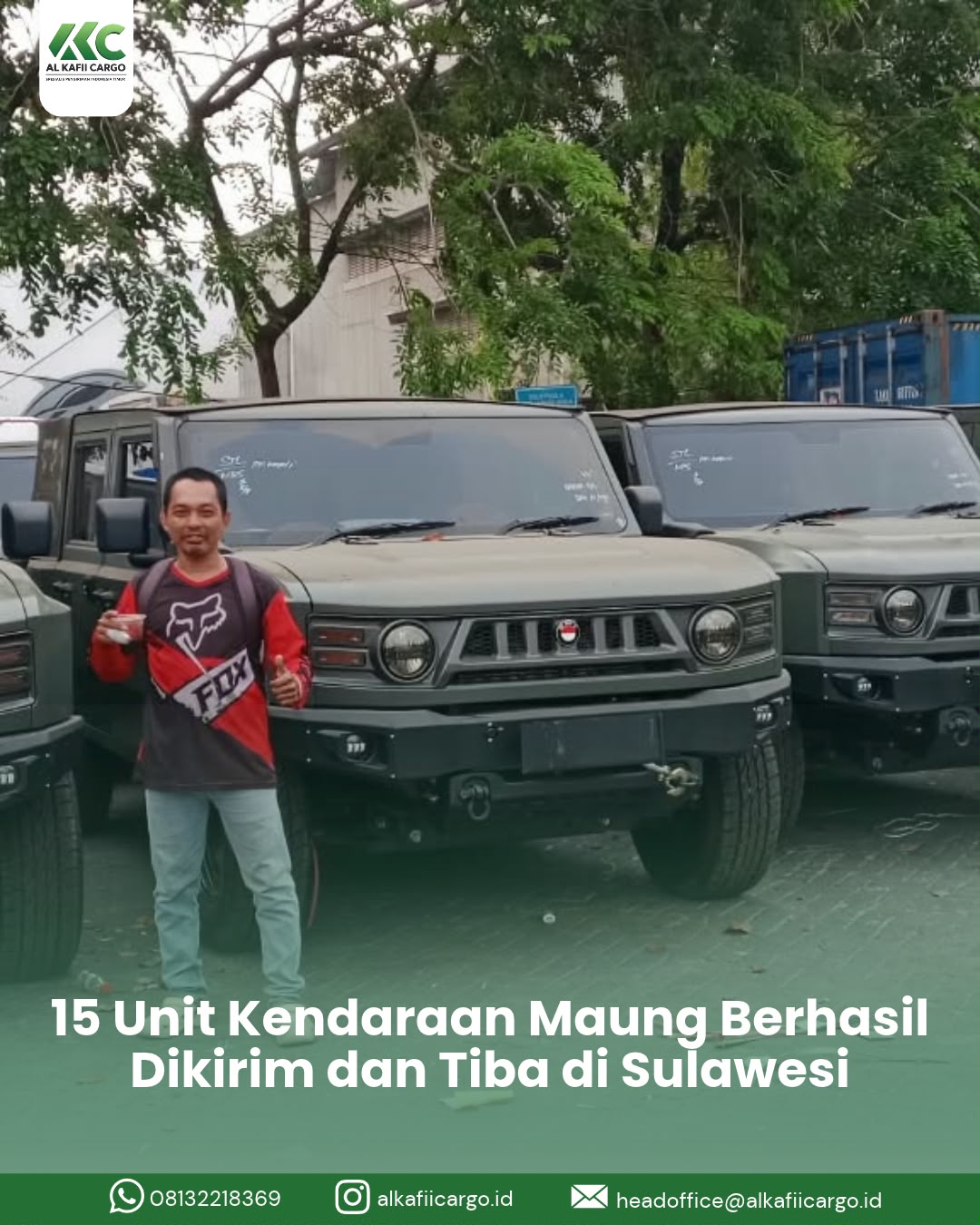 15 Unit Kendaraan Maung Berhasil Dikirim dan Tiba di Sulawesi