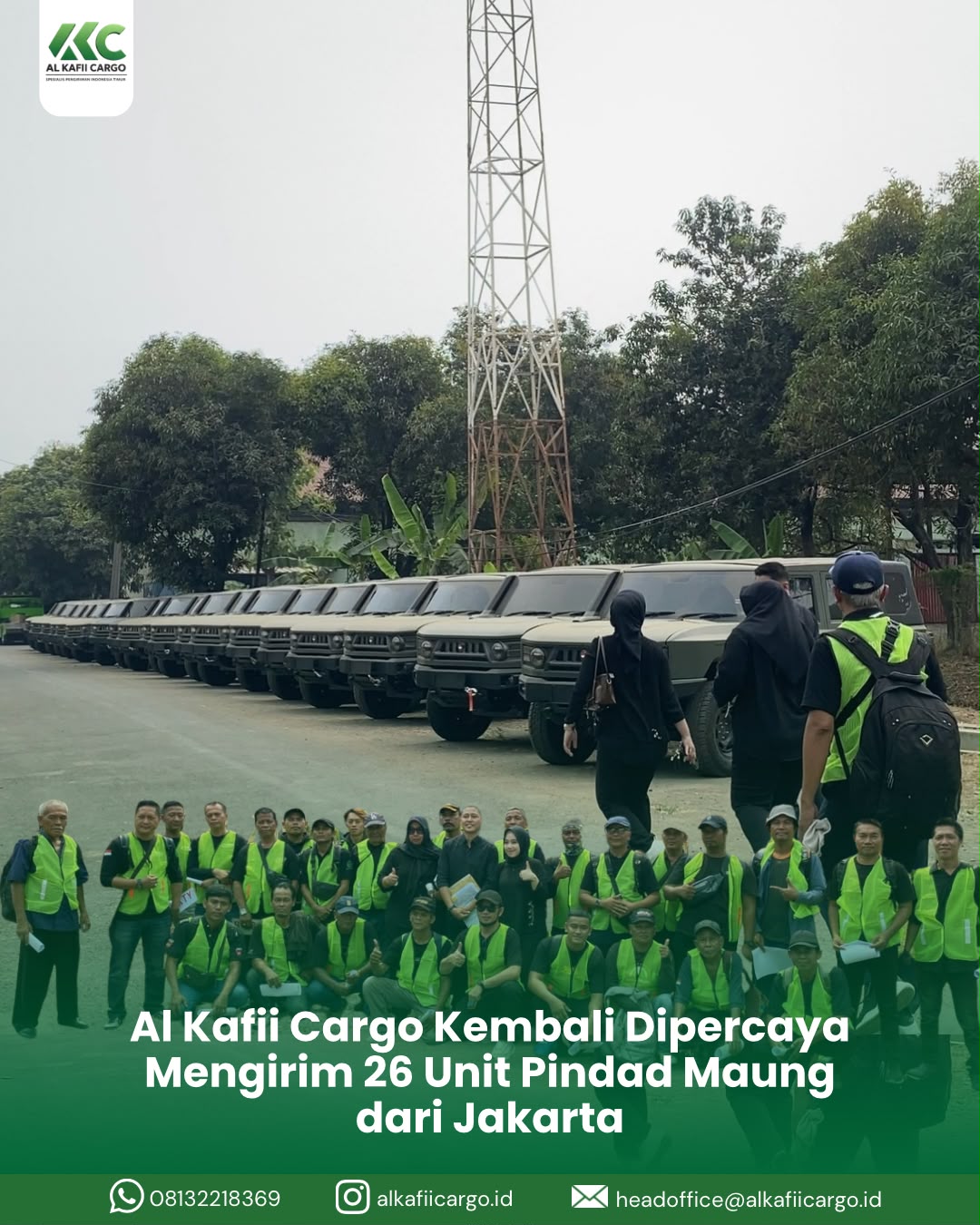 Al Kafii Cargo Kembali Dipercaya Mengirim 26 Unit Pindad Maung dari Jakarta