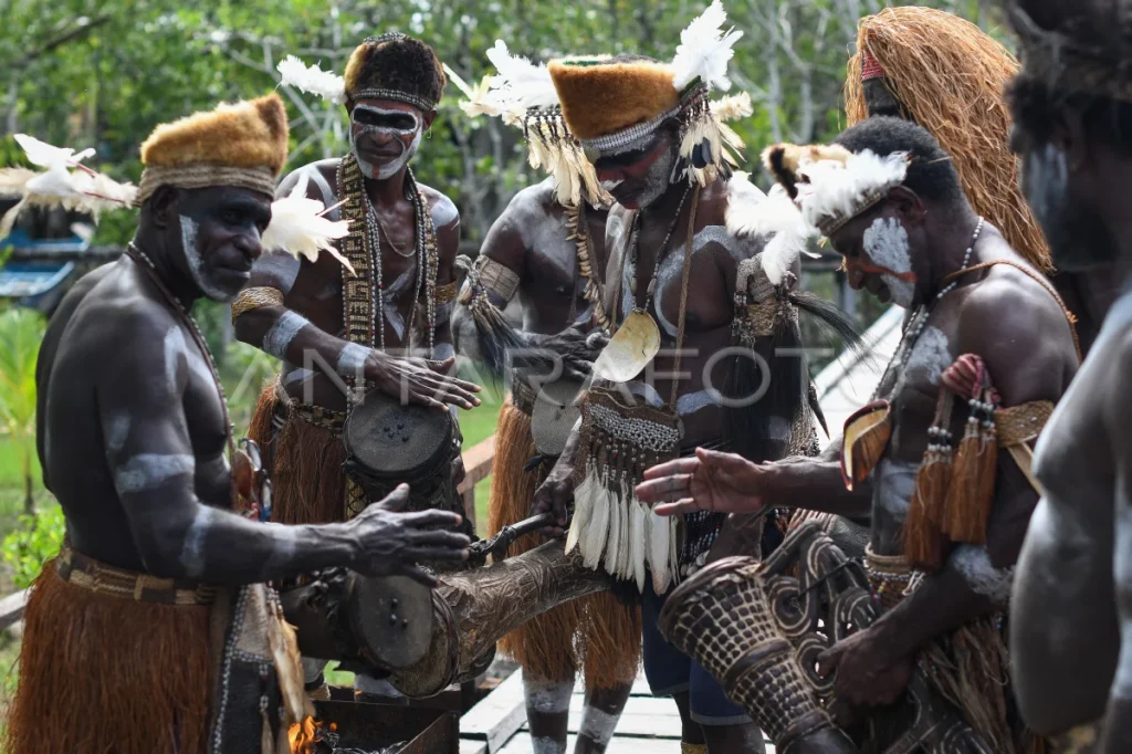 asmat tribe ethnic in south of papua