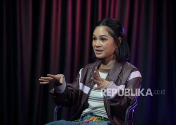 Penyanyi Andien Aisyah Saat Berkunjung Ke Kantor Republika