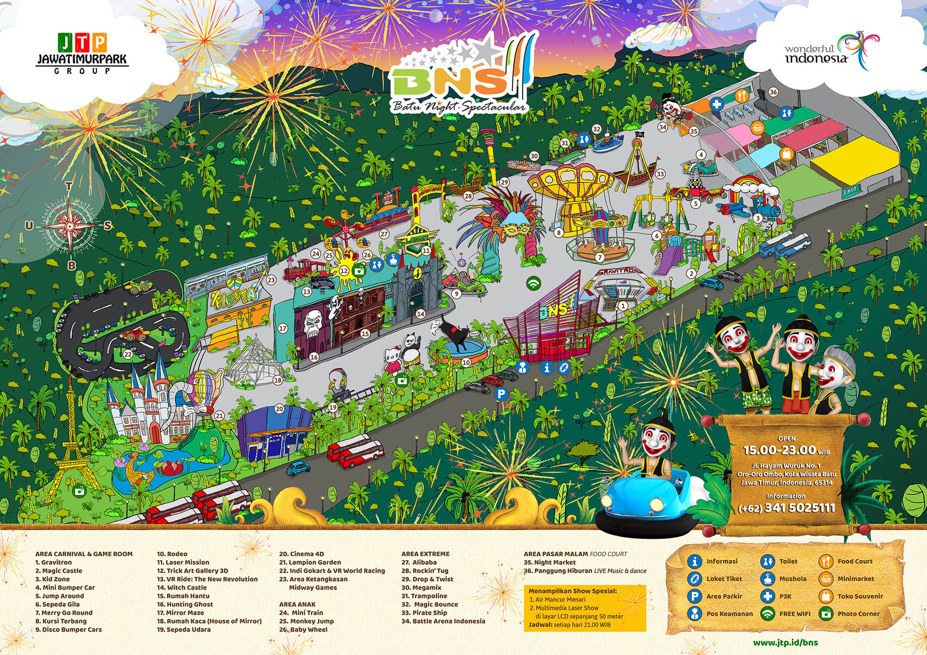 Peta Wahana Batu Night Spectacular