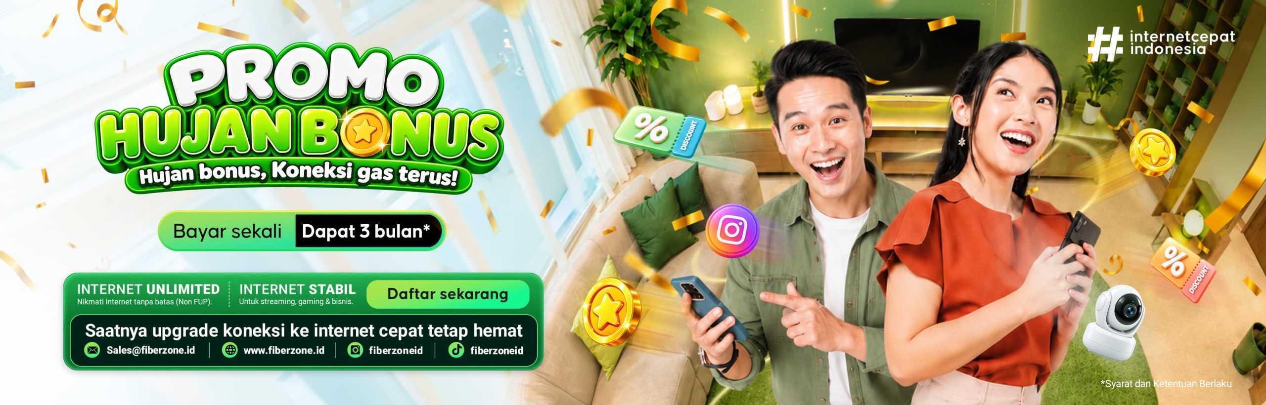 Promo Hujan Bonus Fiberzone #Internetcepatindonesia