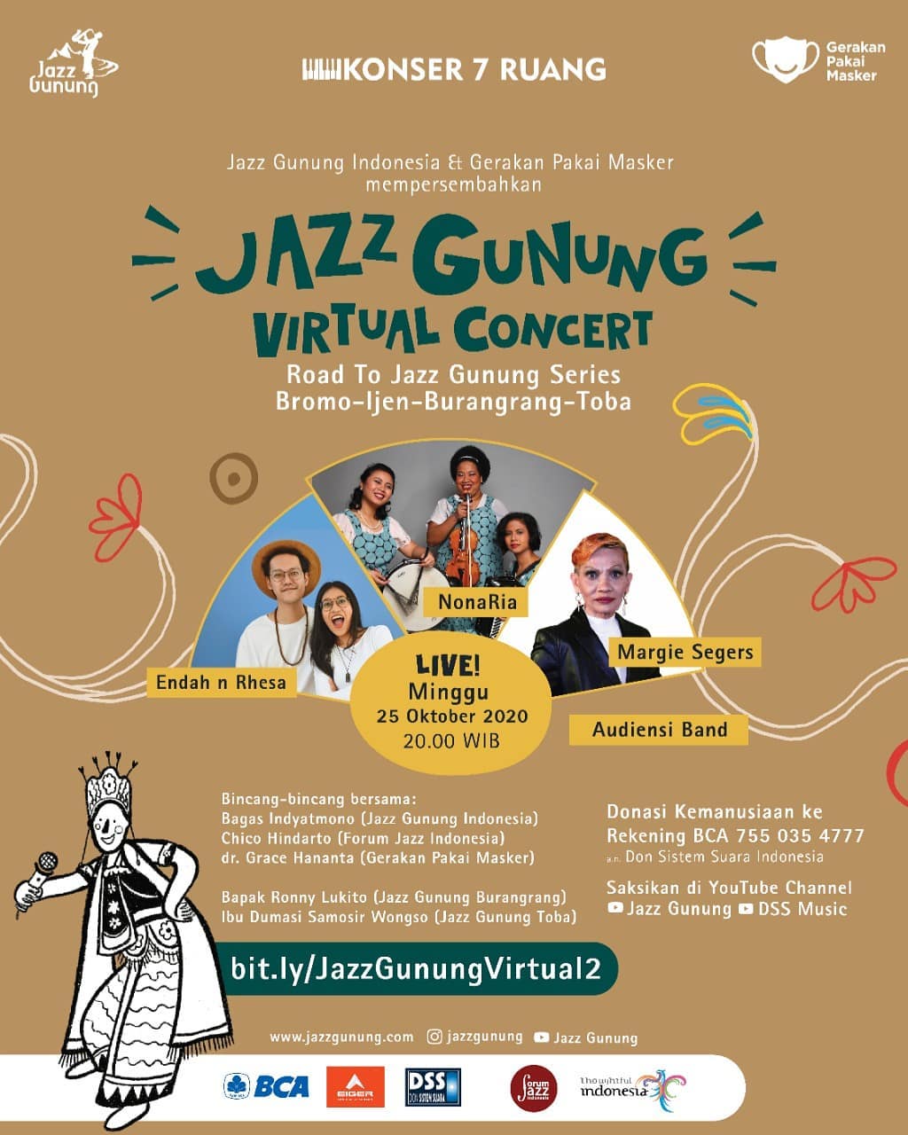 Nonaria Hingga Endah N Rhesa Bakal Ramaikan Jazz Gunung Virtual Concert #2