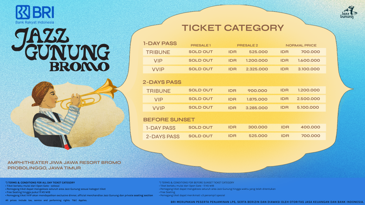 Ticket Category BRI Jazz Gunung Bromo 2026