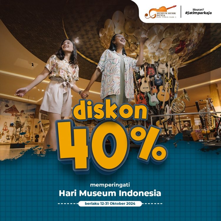 Diskon 40% Museum Musik Dunia Spesial Hari Museum Nasional