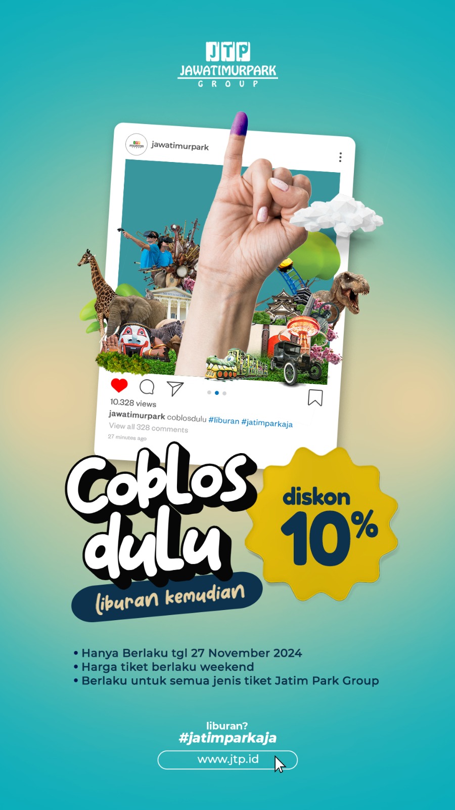 Program Campaign Pilkada “Coblos Dulu, Liburan Kemudian” Jawa Timur Park Group