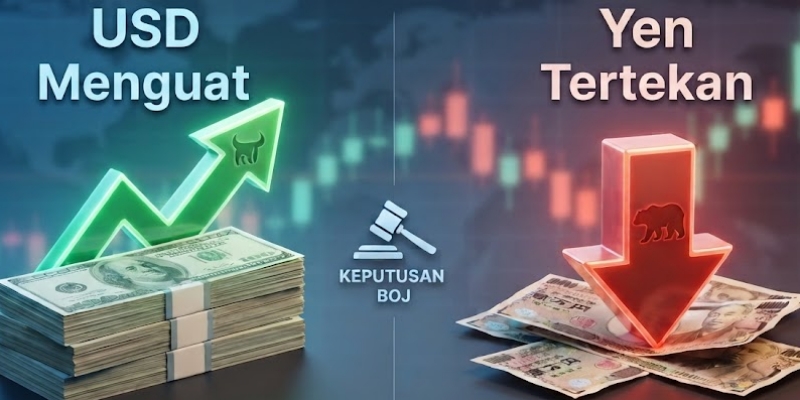 Yen Jatuh Lebih Dalam Usai Keputusan BOJ Dorong Penguatan Dolar AS