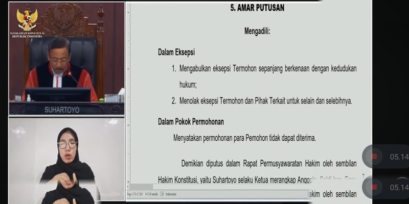 Mk Resmi Tolak Gugatan Denny Indrayana Gibran Rakabuming Raka Tetap