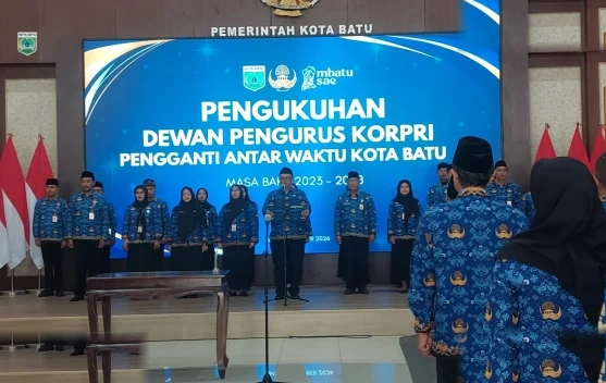 Pj Wali Kota Batu Resmi Pengukuhkan Pengurus PAW Korpri Masa Bakti 2022-2027