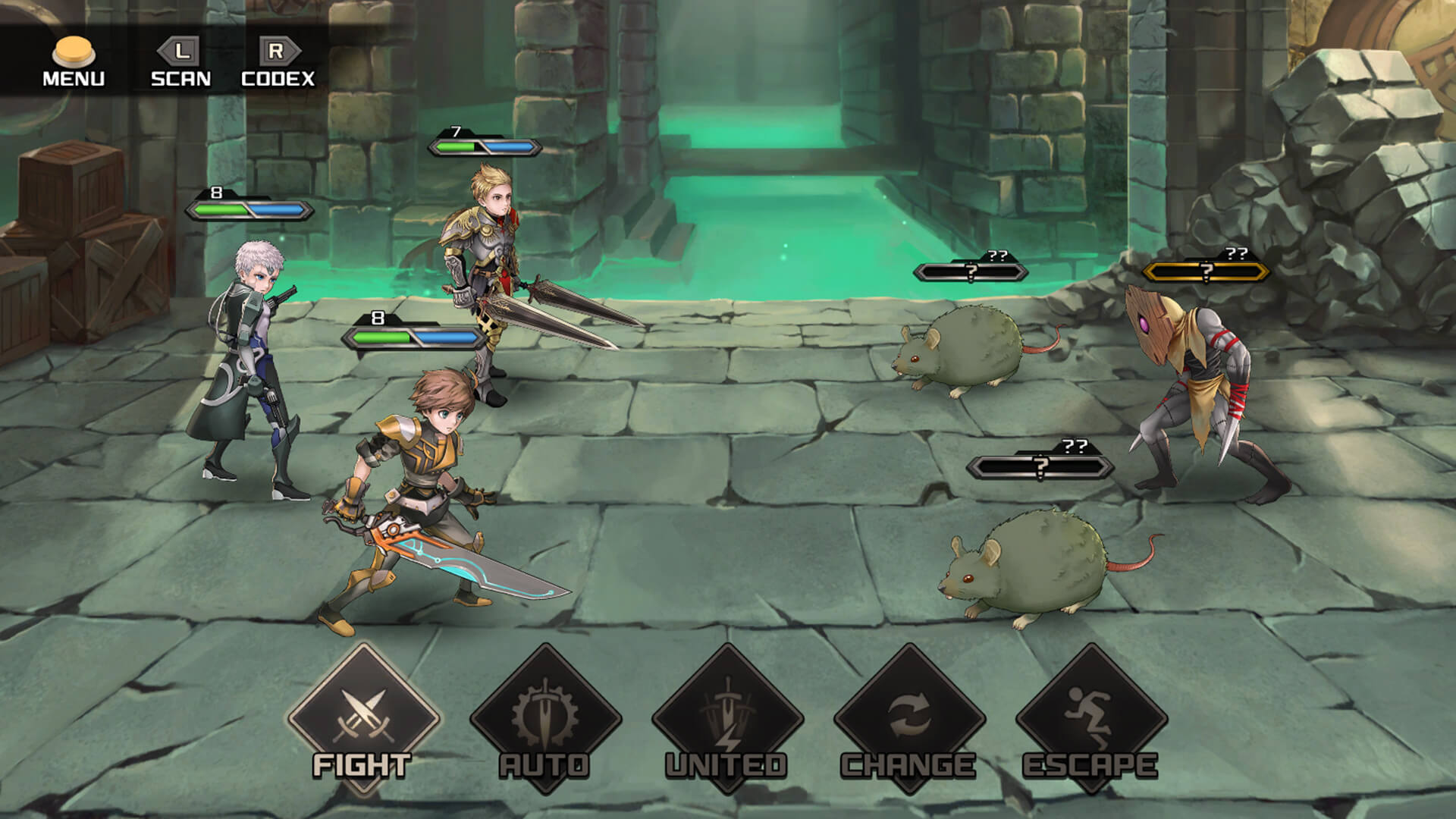 azure saga pathfinder turn based battle Tampilan pertarungan turn-based klasik dengan kombinasi skill antar karakter