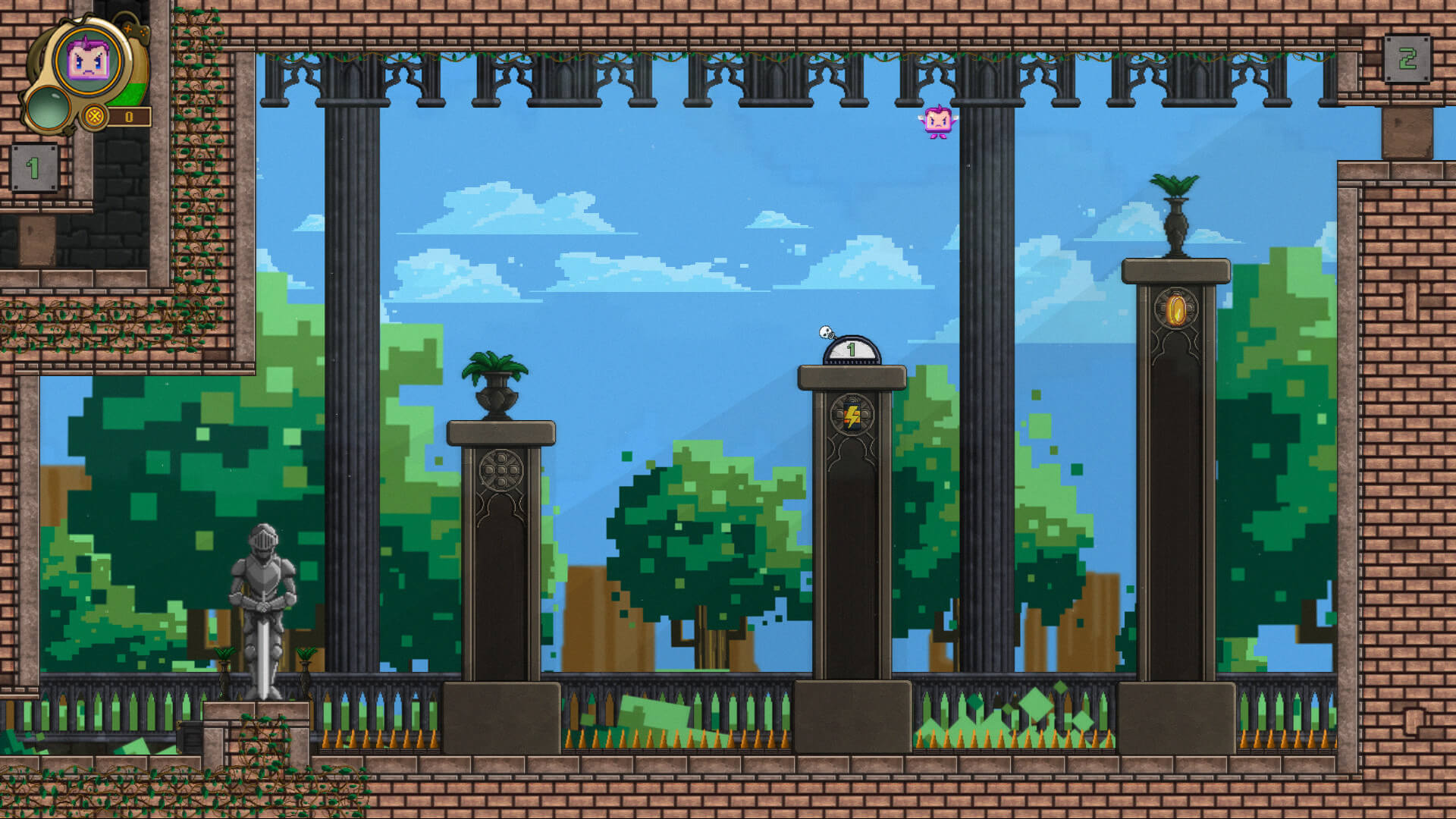 bad pad visual pixel art dinamis Visual pixel art detail di Bad Pad dengan karakter berbentuk tombol dan joystick yang kreatif dan penuh gaya