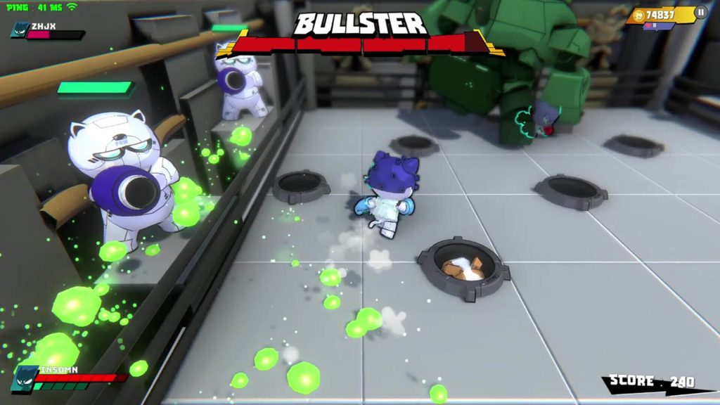 Naomi memainkan game Khuga Bash, game lokal multiplayer dengan karakter kucing petarung lucu dan penuh aksi.