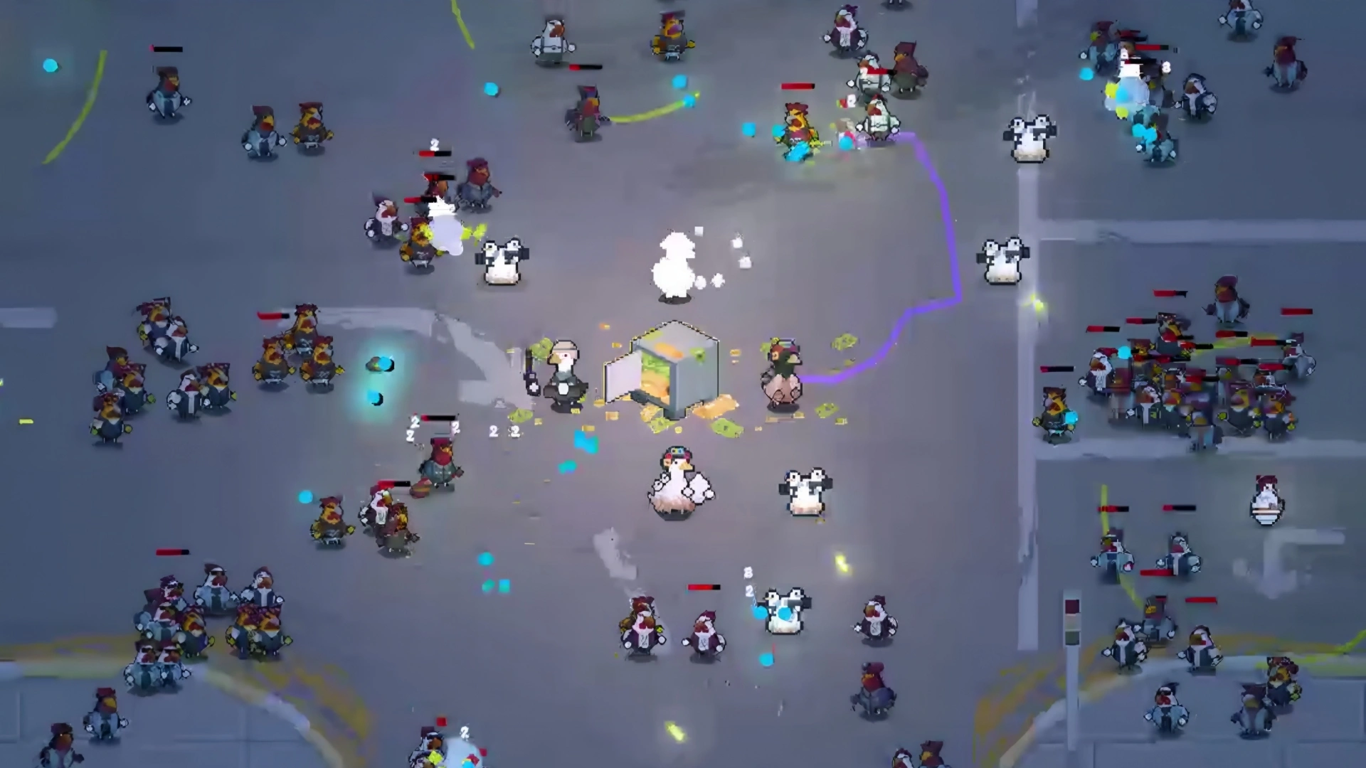 Fend off the cluckers! Fend off the cluckers!