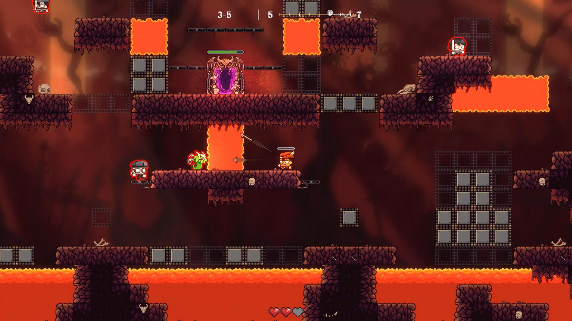 karakter dengan banyak kepribadian Beragam karakter dengan gaya bertarung unik dalam game lokal Indonesia bergenre platformer aksi.