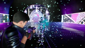 UNPLUG game thumbnail featuring the main character in a dark neon-lit world.