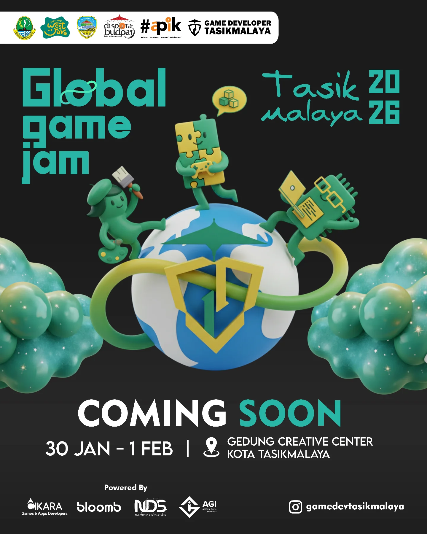 poster global game jam tasikmalaya 2026