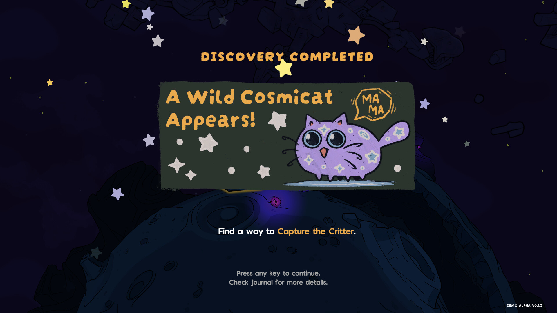 Cover I NEED SPACE dengan Cosmic Cat dan nuansa luar angkasa artistik