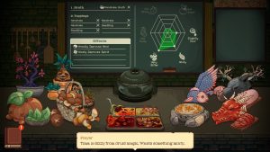 Dungeon Hotpot cover featuring adventurers enjoying warm monster hotpot inside a cozy torchlit dungeon