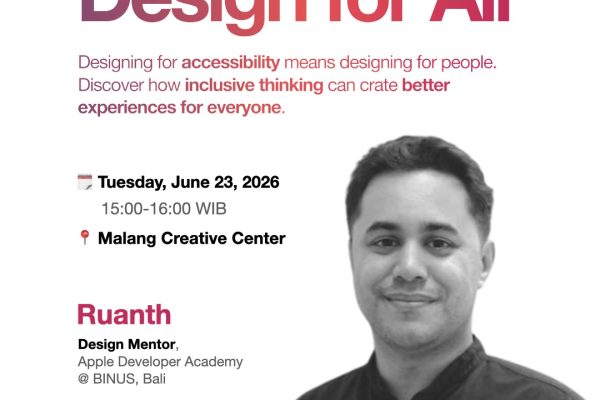 Sesi Design for All bersama Apple Developer Academy di Malang.