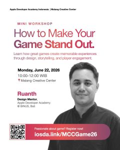 Workshop How to Make Your Game Stand Out di Malang Creative Center.