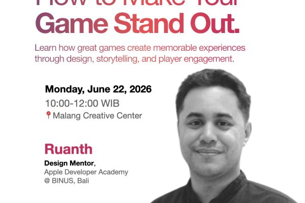 Workshop How to Make Your Game Stand Out di Malang Creative Center.