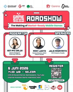Roadshow Mobile GAMESEED 2026 tentang pengembangan mobile game yang siap bersaing di pasar.