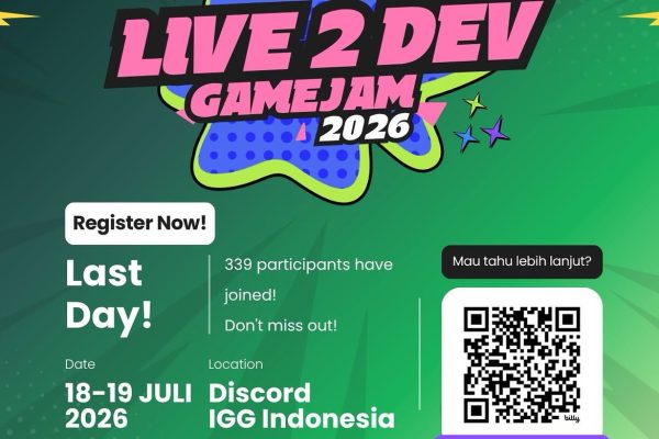 Poster registrasi Live2Dev Game Jam 2026.
