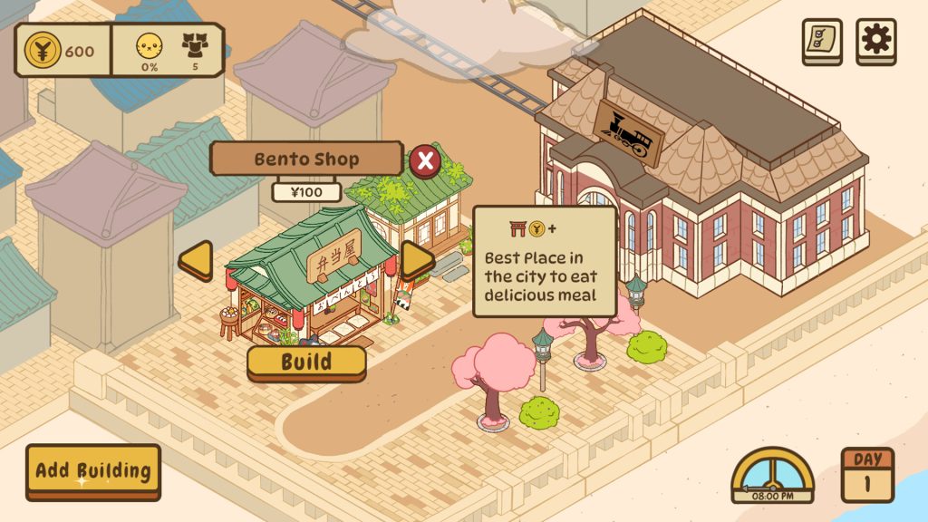 Building customization feature in Neko Michi.