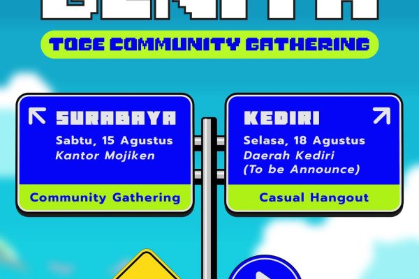Poster Toge Community Gathering Surabaya dan Gamedev Hangout Kediri 2026.