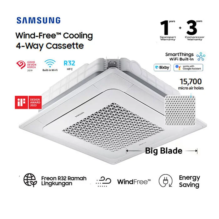 Samsung AC Cassette Inverter 4 Way Wind-Free 6 PK - AC140FE4DKF/EA