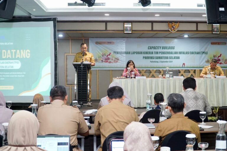 Sekda Edward Candra Buka Capacity Building Penyusunan Pelaporan Kinerja TPID Sumsel