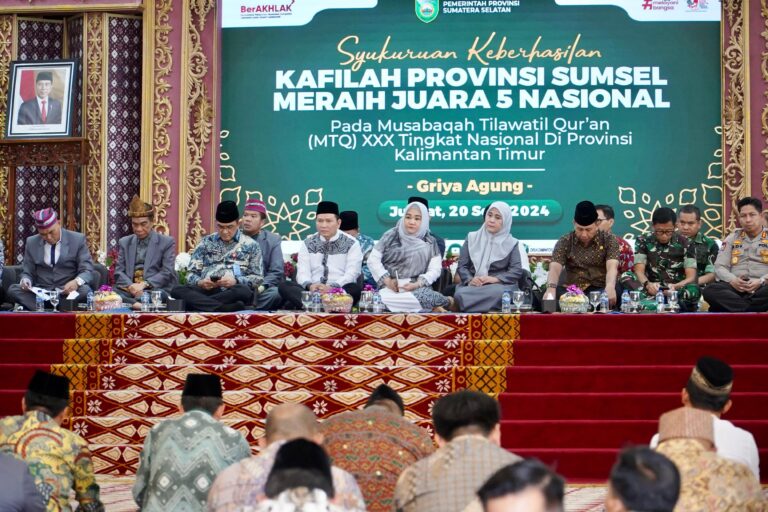 Gelar Syukuran Bersama Kafilah MTQ ke-XXX, Sumsel Masuk 5 Besar Nasional