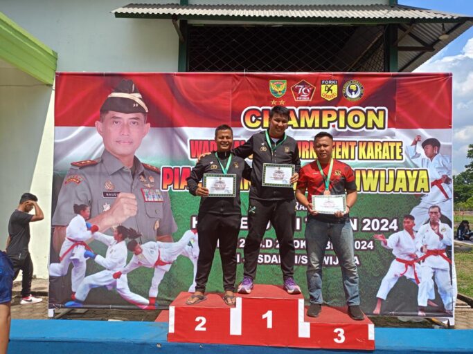 Kontingen Karate Polda Sumsel Raih Juara Umum Pertama di Piala Pangdam