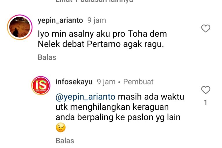 Toha Tohet Gagal di Debat Perdana, Warga Muba Semakin Ragu