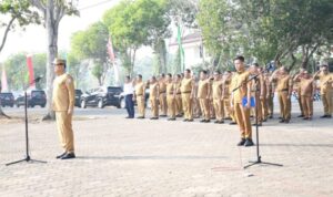 Pj Bupati Banyuasin Pimpin Apel Gabungan Dan Ikrar Netralitas Pegawai Pemkab Banyuasin