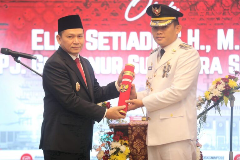 Pj Gubernur Elen Setiadi Lantik Cheka Virgowansyah Sebagai  Pj Walikota Palembang