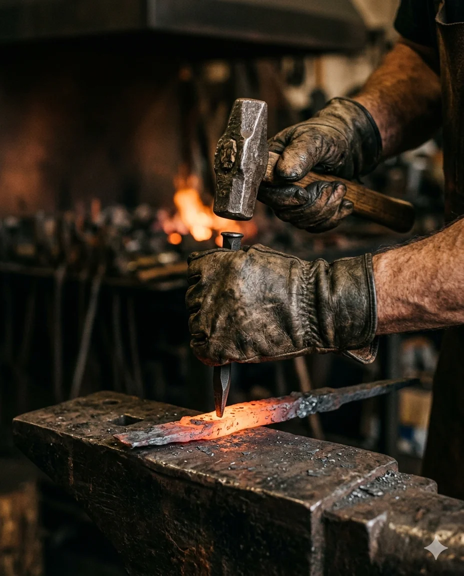 Iron worker menempa besi di workshop Rezada Ambarawa