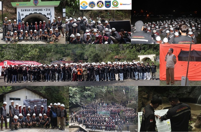 Bakti Bumi UNP: 300 Mahasiswa Teknik Pertambangan Dan Teknik Geologi Jadi Pelopor Geowisata Geopark Nasional Sawahlunto