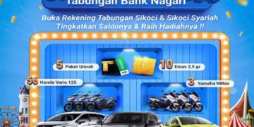 Gebyar Hadiah Tabungan Bank Nagari Kembali Hadir, Siapkan Mobil, Umrah, hingga Emas!