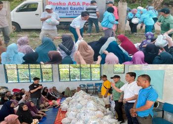 Indra Dt Rajo Lelo Salurkan Bantuan Athari Gauthi Ardi Peduli di Berbagai Titik Pengungsian Kota Padang