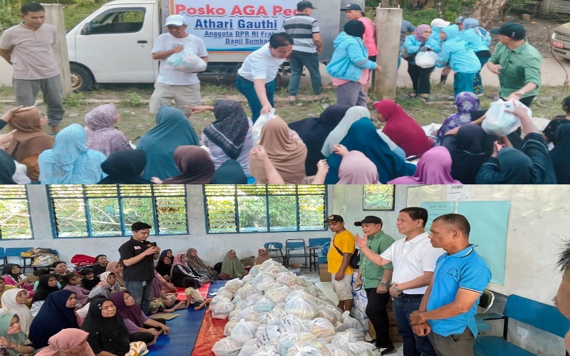 Indra Dt Rajo Lelo Salurkan Bantuan Athari Gauthi Ardi Peduli di Berbagai Titik Pengungsian Kota Padang