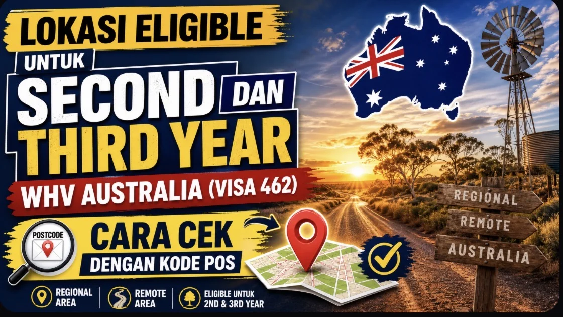 Lokasi Eligible untuk Second dan Third Year WHV Australia (Visa 462): Cara Cek dengan Kode Pos