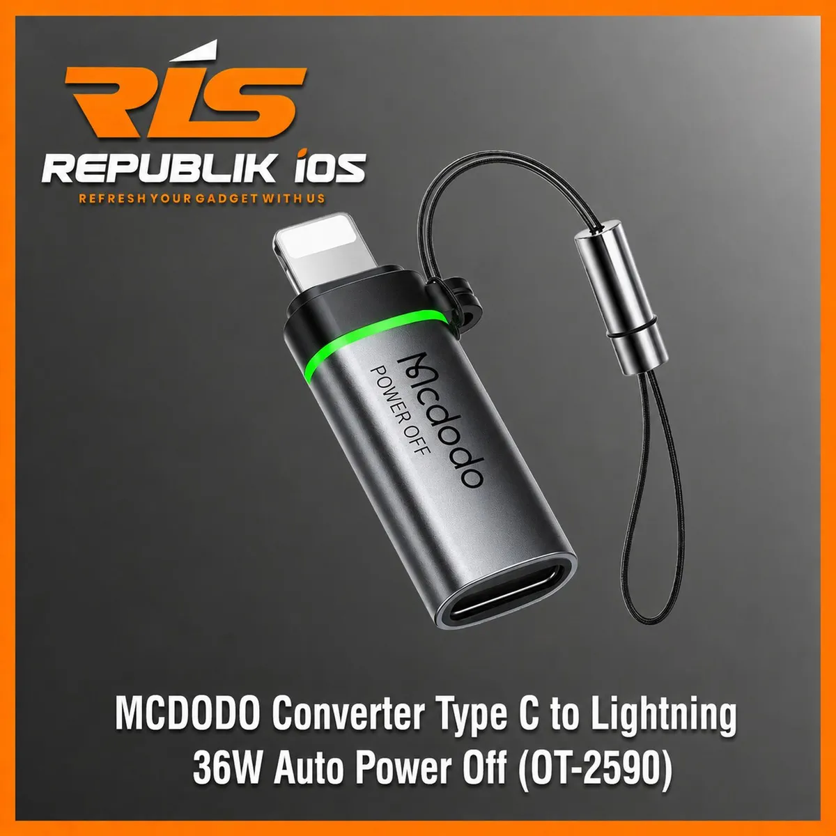 MCDODO Converter Type C to Lightning Male Auto Power Off PD 36W